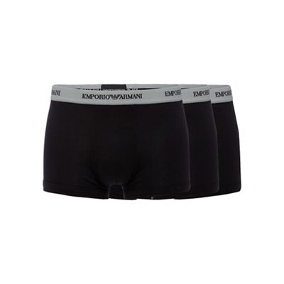 Tommy Hilfiger Pack of three black cotton stretch trunks